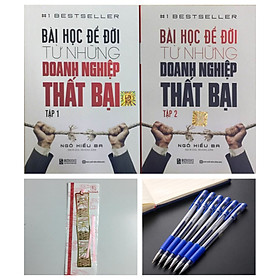 Combo 2 cuốn sách:Bài học để đời từ những doanh nghiệp thất bại tập 1+2 tặng bookmark kim loại và bút bi
