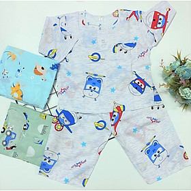 BộQuần áo Tole, lanh bé TRAI Mẫu Tay dài cài nút trước Size 1-12 cho bé 5