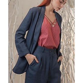 Set bộ vest blazer linen ve tròn túi bổ + Quần ống rộng trẻ trung ArcticHunter