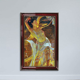 Mua Tranh Cô Gái Và Cây Đàn Phong Cách Sơn Dầu Canvas W1159