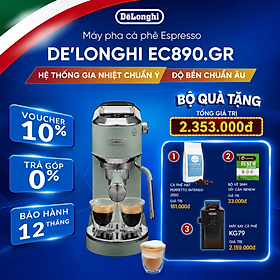 Máy pha cà phê espresso DeLonghi Dedica Duo EC890.GR - Hàng Chính Hãng