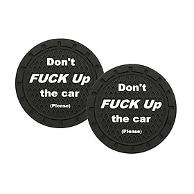 2x Car Cup Holder Coasters Black 2.76inch for Trucks Vehicles SUV
