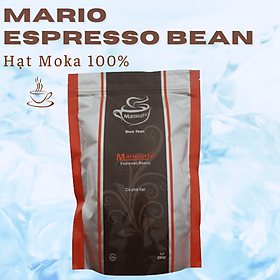 Cà phê Espresso Mario Đích thực - Hạt Moka 100% - Đắng đậm, chua thanh hài hòa, béo, thơm [500gr]