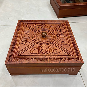 Mua Hộp đựng bánh Kẹo bằng Gỗ Hương Cao Cấp trạm Chúc mừng năm mới --- tăng thêm độ sang trọng cho ngôi nhà - Khay đựng mứt tết