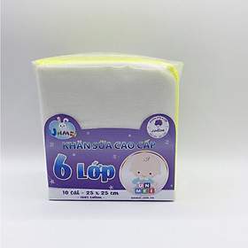 Khăn Sữa Unmei Xuất Nhật Cao Cấp 6 Lớp 100% Cotton Cho Bé Từ Sơ Sinh (Kích Thước 25x25cm) - Giao Mẫu Ngẫu Nhiên