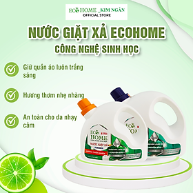 Nước Giặt Xả Quần Áo Công Nghệ Sinh Học ECOHOME Kim Ngân Store Hương Đam Mê Làm Sạch Quần Áo, An Toàn Cho Làn Da Bé