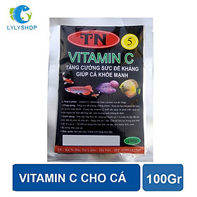 Vitamin C hòa tan cho cá cảnh, cá rồng, cá vàng, cá bảy màu guppy, cá rồng, cá Koi 100gr/gói - Giúp tăng sức đề kháng bổ sung vitamin C