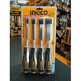 BỘ MŨI ĐỤC GỖ 4 CHI TIẾT INGCO HKTWC0401 - HÀNG CHÍNH HÃNG