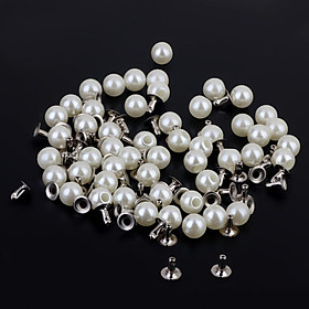 3-4pack Rivets and Pearls Set for DIY Crafts 100 Pieces Ivory