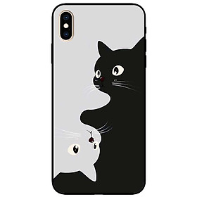 Ốp lưng cho IPhone X - Xs - Xs Max - Xr - 11 - 11 Pro Max - Mèo Trắng Đen - Hàng Chính Hãng