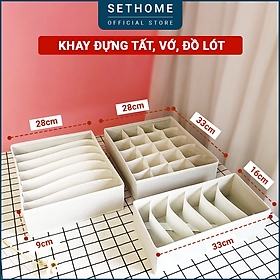 Mua Hộp vải đựng tất vớ SETHOME giỏ vải đựng áo lót đồ lót quần áo ngủ váy ngủ gấp gọn