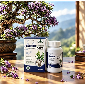 Canxi tảo biển D3K2 Kingphar - Hộp 60 Viên -Tăng Cường Hấp Thu Canxi , Giúp Xương Chắc Khỏe, Tăng chiều cao