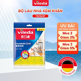 Khăn lau đa năng siêu thấm VILEDA gói 3 cái, vải sợi microfibre, không rách, không để lại vệt - TSU156137