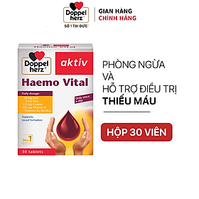 Viên uống bổ sung sắt và vitamin, ngừa thiếu máu DoppelHerz Aktiv Haemo Vital (Hộp 30 viên)