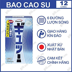 BCS 0.03 mm Sagami Tight Fit (H12) - 6 Lớp Lượn Sóng Ôm Khít - Siêu Mỏng - Truyền Nhiệt Nhanh - Không Mùi Cao Su - Nhập Khẩu Nhật Bản - Che Tên Sản Phẩm 