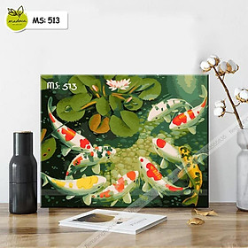 Mua Tranh tô màu 40x50cm có khung cá chép nhiều màu T513