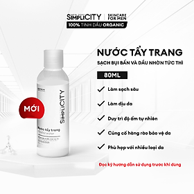 Nước tẩy trang sạch bụi bẩn và dầu nhờn tức thì Men Stay Simplicity Micellar water 80ml/200ml