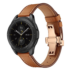Dây Da Khóa Bướm cho Galaxy Watch 7/6/5/4 Classic Pro/ Garmin VivoVenu / Huawei Watch 4/5/6 GT Pro Size 20mm/22mm - Hàng Chính Hãng