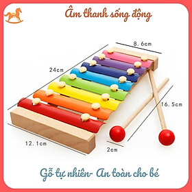 Đồ chơi âm nhạc đàn cho bé đàn gỗ xylophone 8 thanh phát triển năng khiếu