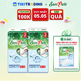 [Mẫu mới] Combo 2 Tã dán người lớn SunMate XA2 mới size XL-18+2 miếng