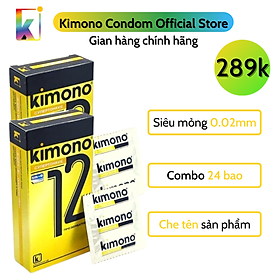 Combo 2 hộp Bao cao su Kimono Gold Siêu mỏng 0.02mm - Bôi trơn gốc nước