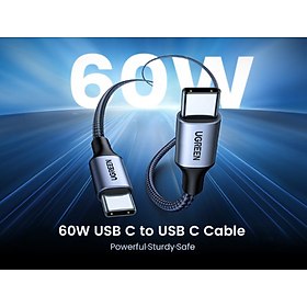 Mua Cáp sạc và truyền dữ liệu 0.5M USB Type-C to USB Type C 60W từ máy tính ra điện thoại Ugreen 50149 - Hàng chính hãng