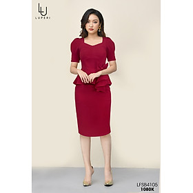 Sét Bộ Cao Cấp Luperi LFSB4105 Áo Peplum đính nơ kết hợp chân váy bút chì