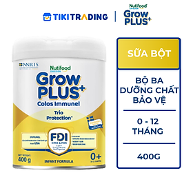 Sữa Bột Nutifood Sweden GrowPLUS+ Sữa Non Immunel từ 0 - 12 tháng lon 400g