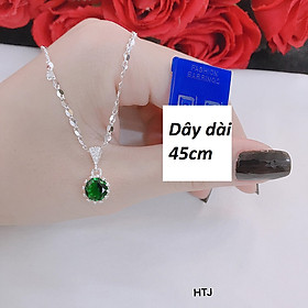 Dây chuyền bạc mặt đá tròn chất liệu bạc s925 MS162