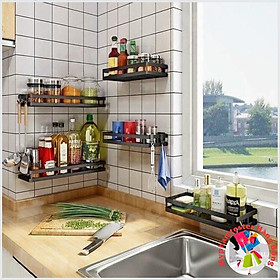 Kệ sắt đen trang trí nhà cửa dán cường lực siêu chắc