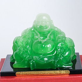 Tượng Phật Di Lặc đá ngọc đeo vòng tiền khổng lồ