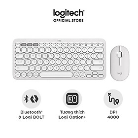 Bộ bàn phím chuột Logitech Pebble 2 - Hàng Chính Hãng - Màu Trắng