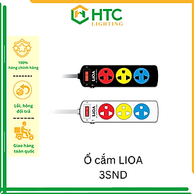 [CHÍNH HÃNG] Ổ cắm LiOA 3SND- 3SNW - 3 ổ cắm 3 chấu, có công tắc, CÓ CHỐNG QUÁ TẢI BẰNG CB, dây kéo dài 3m 5m