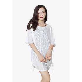 Áo choàng tắm đi biển Narsis A8014 màu trắng