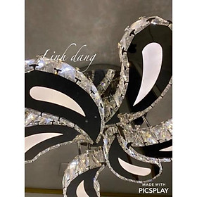 Mâm Ca Sỹ Pha Lê K9 áp trần hình cánh hoa 10 cánh.Đèn phale tô điểm phong thái tối tân ,decor nhà 