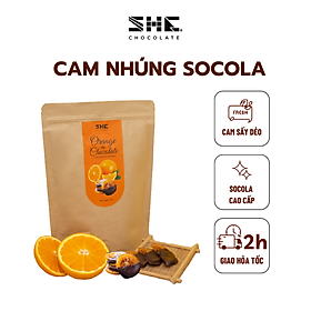 Hình ảnh Cam nhúng socola - Túi 500gr - SHE Chocolate - Bổ sung năng lượng, đa dạng vị giác. Quà tặng sức khỏe, quà tặng người thân, dịp lễ, thích hợp ăn vặt