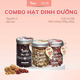 Quà Tặng Oaky - Combo Hạt Dinh Dưỡng Cao Cấp Nhân Óc Chó Vàng, Nhân Óc Chó Đỏ, Nho Khô - Tặng Túi Giấy Sang Trọng