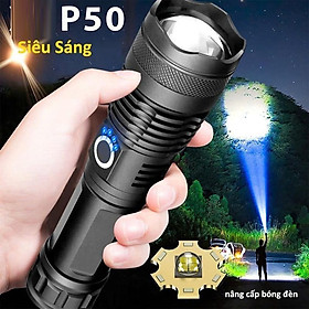 Mua Đèn pin siêu sáng cầm tay P50 - Hàng chính hãng - Đèn pin siêu sáng vỏ hợp kim nhôm siêu bền  chiếu xa 200m  5 chế độ sáng  công suất 20W  dùng bền bỉ  chống nước chống bụi  dùng liên tục 4 tiếng  đèn pin siêu sáng pin khủng