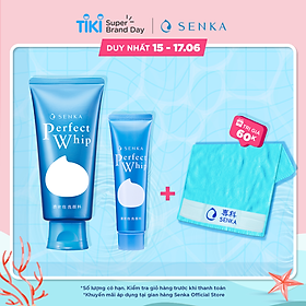 Sữa rửa mặt tạo bọt chiết xuất tơ tằm trắng Senka Perfect Whip 120g tặng Sữa rửa mặt Senka Perfect Whip 50g
