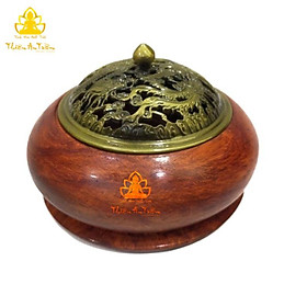 Mua Lư Xông Đốt Trầm Hương - Lư Gỗ Hương Nắp Kim Loại Xông Trầm Hương Nguyên Khối