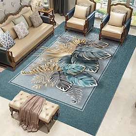 Mua Thảm Bali Trải Sàn Cao Cấp 1m6x2m3 - Họa Tiết Lá Khoai Xanh