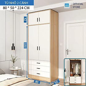 Mua Tủ Quần Áo Màu Trắng Phối Vân Gỗ Sồi Nhiều Ngăn Đa Năng Thương Hiệu SIB Decor TA11