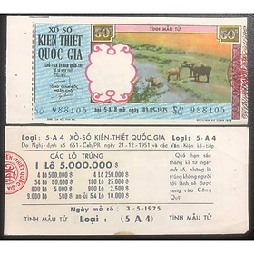 [HIẾM] Tờ vé số Việt Nam phát hành sau ngày giải phóng năm 1975, không được sổ
