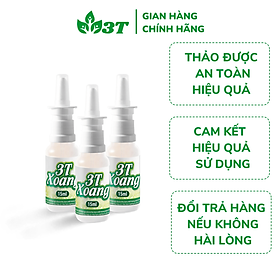 Combo 3 Xịt Mũi 3T Xoang hỗ trợ điều trị Viêm Xoang, Viêm Mũi Dị Ứng, Tắc Nghẹt Mũi, Sổ Mũi, Đau Nhức Đầu Do Xoang