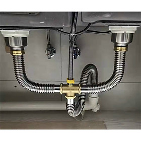 Bộ thoát nước inox bồn rửa bát xi phông, ống thoát nước chống chuột cắn chất lượng cao - hàng chính hãng vinetteam