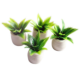 1/12 Dollhouse Miniatures Potted Clay Plants Garden Decoration Accessory