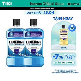 Bộ 2 Chai Nước súc miệng ngăn ngừa mảng bám Listerine Tartar Protection 750mlx2