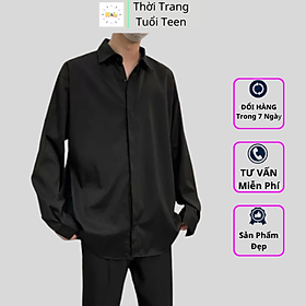 Áo Sơ Mi Form Rộng GIẤU NÚT Tay Dài Hàn Quốc Áo Unisex Nam Nữ Vải Lụa Mềm Mịn Thoáng Mát Ít Nhăn - SMD02