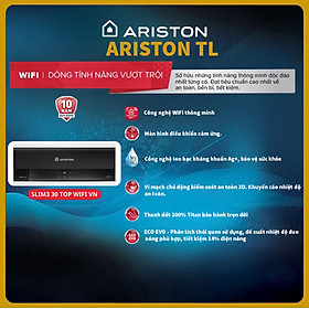 BÌNH NƯỚC NÓNG GIÁN TIẾP 30 LIT CÓ WIFI ARISTON SLIM3 30TOP WIFI - Hàng chính hãng