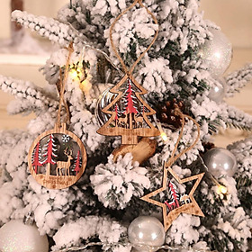6 Pieces Christmas Wooden Hanging Ornaments Embellishments DIY Crafts